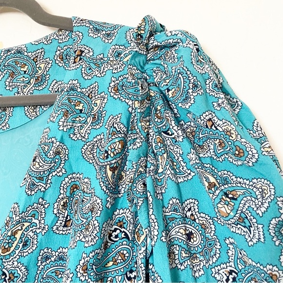 New. J. Crew Fall Midi Paisley Puff Sleeve Button Up Dress Size 16 - Picture 7 of 9